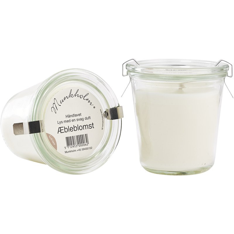 Håndlavet duftlys i glas - Æbleblomst