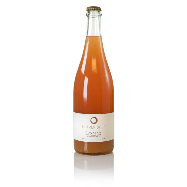 Pearlfisher Cocktail med Rom, Passion, Mynte, Blodappelsin & Vanilje
