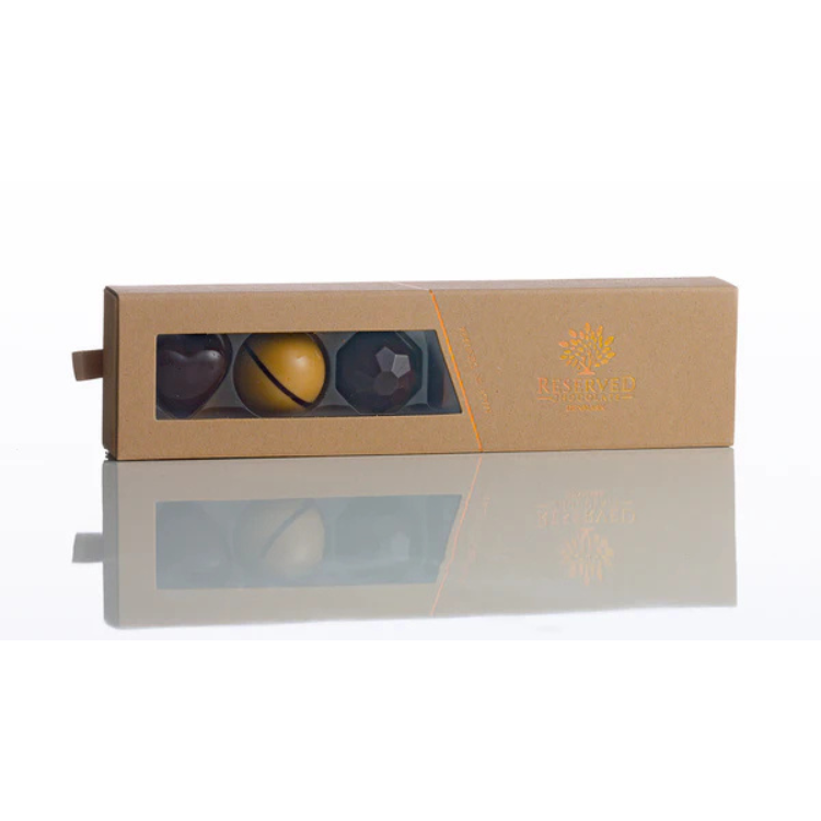 Fyldte chokolader - gaveæske med 6 stk.