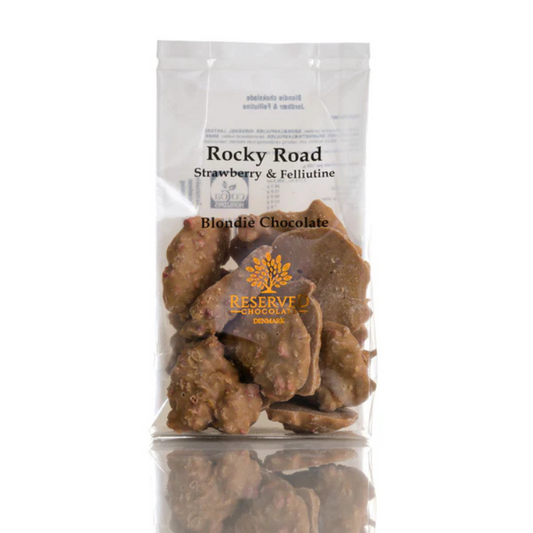 Rocky Road - Blondie chokolade med jordbær & felliutine