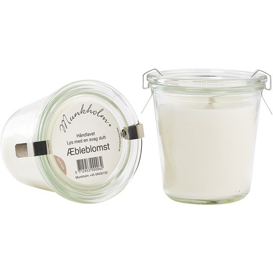 Håndlavet duftlys i glas - Æbleblomst