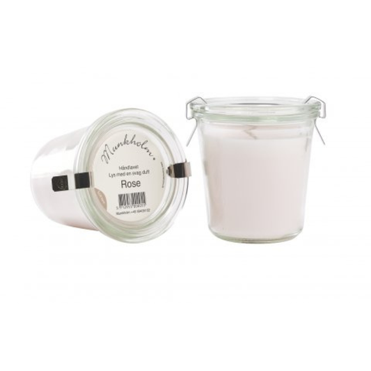 Håndlavet duftlys i glas - Rose