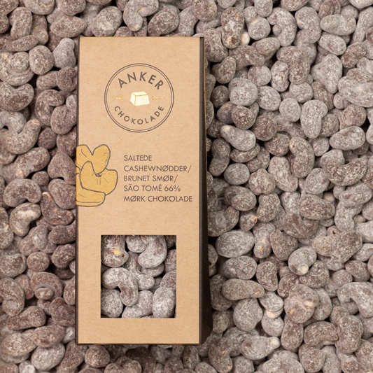 Dragee - Cashewnødder, brunet smør, flormelis og São Tomé 66% mørk chokolade