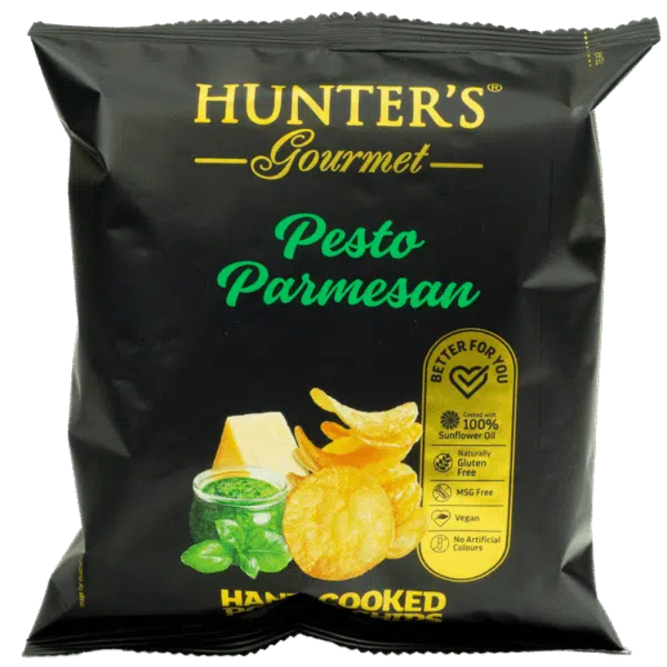 Håndkogte Chips - Pesto & Parmesan